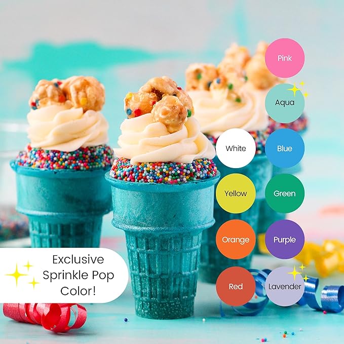 Sprinkle Pop Cool Rainbow Nonpareil Sprinkle Mix| with hues of Blue Purple Pink Non Pareil Sprinkles| Decorating Nonpareils Made in USA for Birthday Cupcakes Donuts Cakes Cookies, 4oz