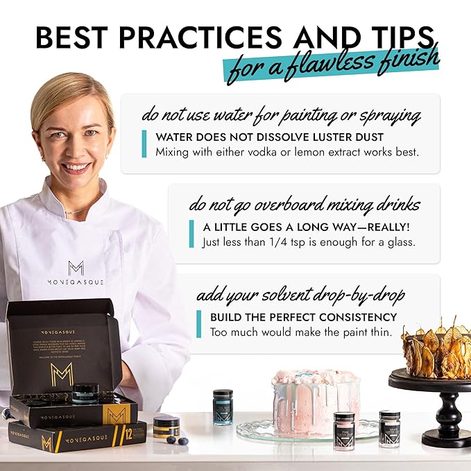 MONÉGASQUE Teal Blue Edible Glitter for Drinks 7g – Edible Glitter for Cakes & Cocktails Shimmer – Cocktail, Cake, & Cupcake Luster Dust Spray – Teal Food Coloring & Halloween Drink Decorations