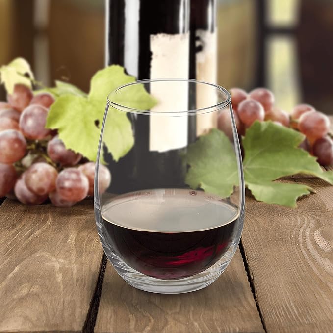 DISCOUNT PROMOS Stemless Wine Glasses by ARC 5.5 oz. Set of 12, Bulk Pack - Perfect for Hotel, Bar, Restaurant or Lounge - Clear