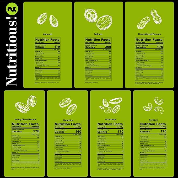 NUT CRAVINGS - Mixed Nuts Gift Basket + Heart Ribbon (7 Assortments) Food Arrangement, Healthy Snack Care Package, Food Assortments