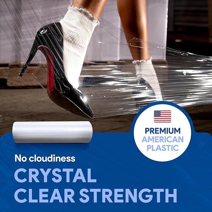 International Plastics Co. 18" Plastic Stretch Film Wrap 1200 feet 500% Stretch Ability