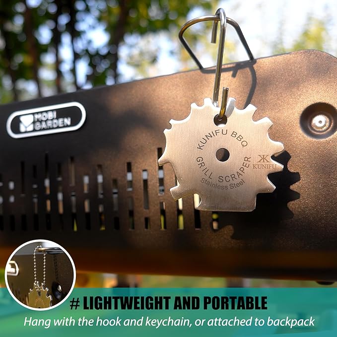 KUNIFU BBQ Grill Scraper, Stocking Stuffers, Bristle-Free for Griddle, Kitchen Gadgets Cleaner, Camping Accessories, Ideal Gifts for Christmas, for Men, Dad, Husband, Boyfriend, Fathers Day