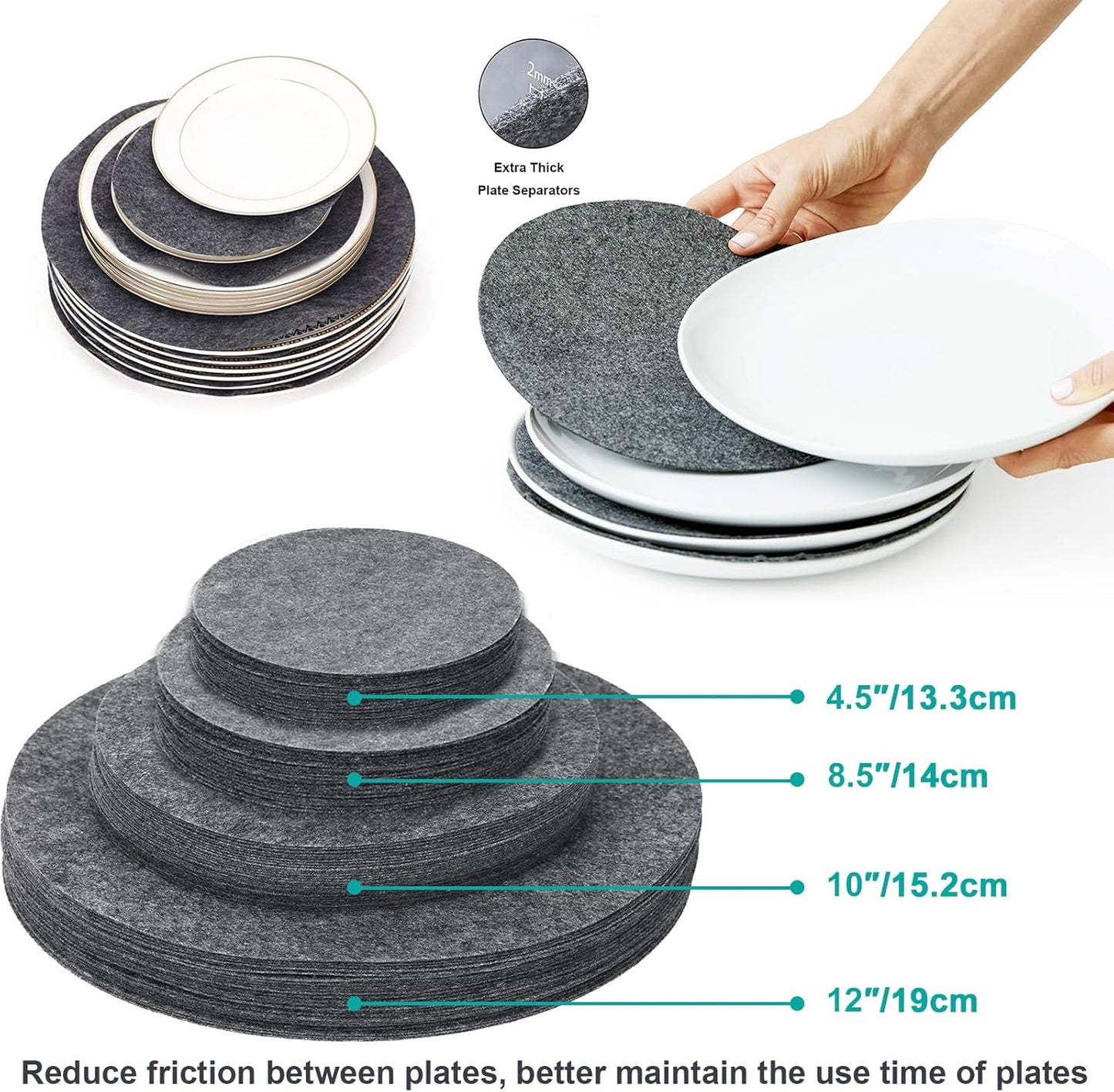 VERONLY China Dinnerware Storage Containers Set- Dish,Mug,Stemware Storage Cases - Quilted Box Bins Stackable with Divider,handles,Clear Window for Cups,Plates,Wine Glasses Moving Set of 6 (Black)