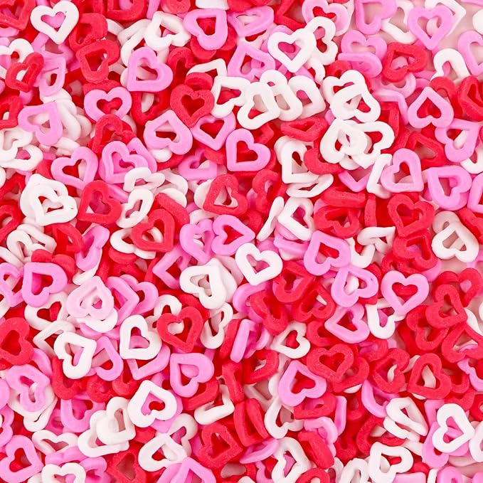 Edible Sweet Heart Sprinkles For Cake Decorating, Love Sugar Mixes 150g/5.29oz, White Pink and Red Sprinkles, Cupcake, Ice Cream, Cookie, Mother's Day, Valentine's Day, Wedding Party Supplies