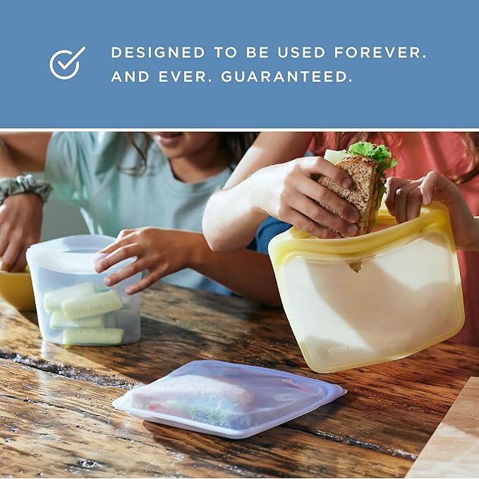 Stasher Premium Silicone Reusable Food Storage Half Gallon Bag, Tide Pool, Microwave, Sous Vide, Dishwasher, Oven and Freezer Safe, BPA Free, Leak-free, Eco-friendly, 64 Oz