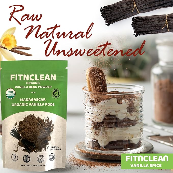 1oz Certified USDA Organic Madagascar Vanilla Bean Powder. Raw Natural Pure Unsweetened No Additives NON-GMO