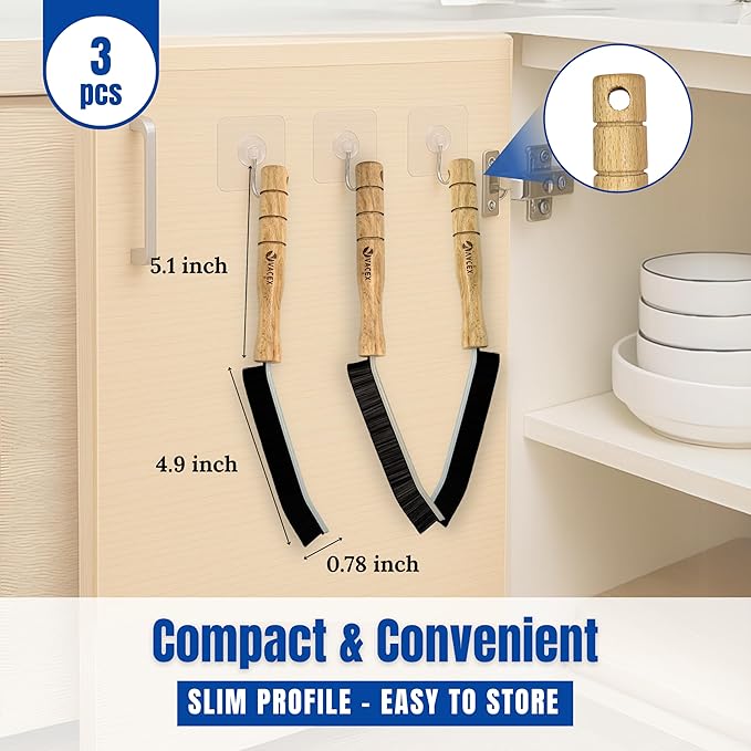 Crevice Cleaning Brush - Grout Scrub Brush, House Cleaning Supplies, Gap Cleaning Tools, Home Essentials, Gifts for Women Men, Hard Bristle Crevice Cleaner Brush for Household Use, Bathroom (3PCS)