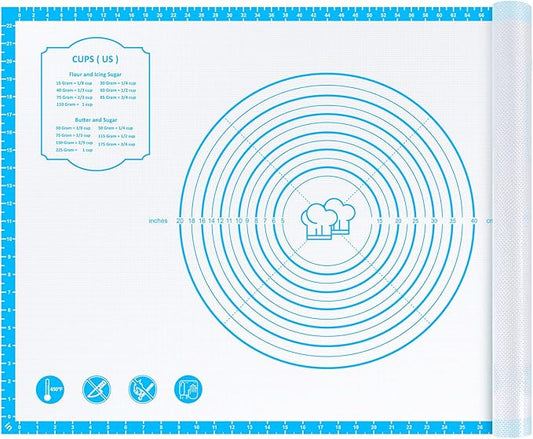 Silicone Baking Pastry Mat,36" x 24" Large Non Stick Sheet Mat with Measurement, Non-slip Food Grade Dough Rolling Mat for Making Cookies,Macarons,Bread