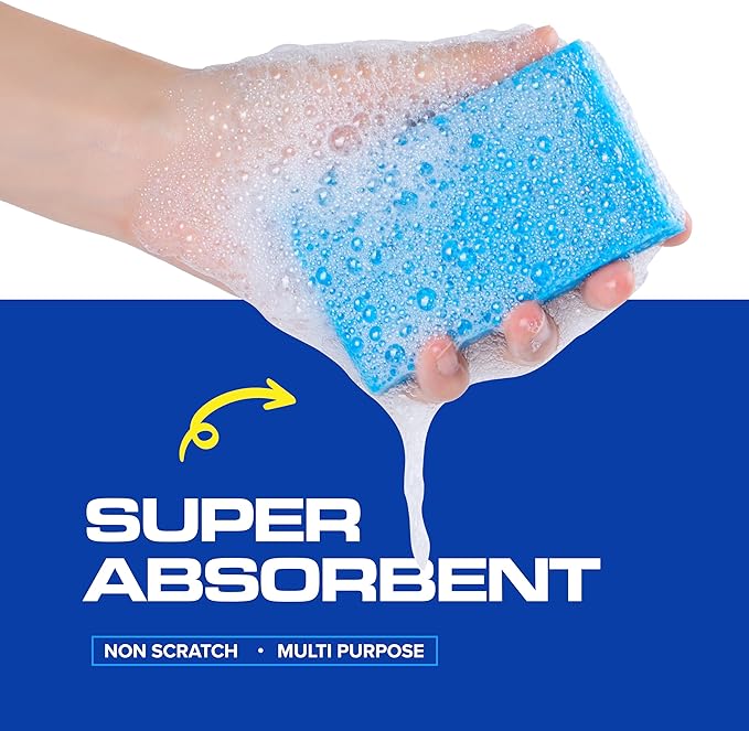 SCRUBIT 48-Count Sponges Kitchen for Dishes Cleaning - Non-Scratch Dish Scrub Sponge - Packaging May Vary, Natural Cellulose Kitchen Sponges