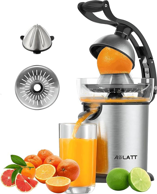 Electric Citrus Juicer Squeezer Stainless Steel, Orange Juicer Electric,Homemade Orange Juice Squeezer Machine, Detachable Design,Easy Clean