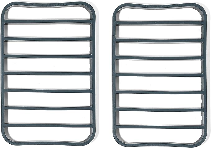 The Silicone Kitchen Silicone Roasting Rack Pan Extra Large, Dishwasher Safe, BPA Free, Non-Toxic, 7 in by 10.75 in, Navy, 2 Pack