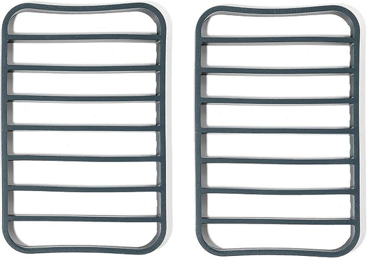 The Silicone Kitchen Silicone Roasting Rack Pan Extra Large, Dishwasher Safe, BPA Free, Non-Toxic, 7 in by 10.75 in, Navy, 2 Pack