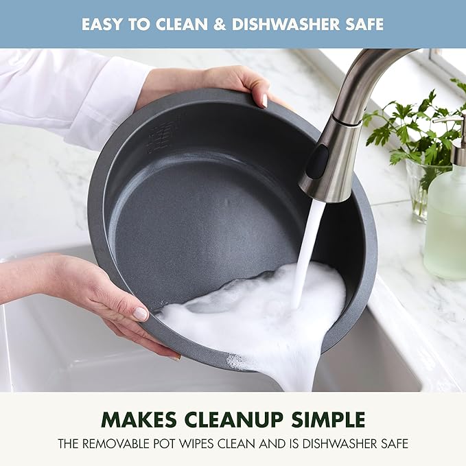 GreenPan Elite Essential Smart Electric 6QT Skillet Pot,Sear Saute Stir-Fry and Cook Rice, Healthy Ceramic Nonstick and Dishwasher Safe Parts, Easy-to-use LED Display, PFAS-Free, Blue Haze