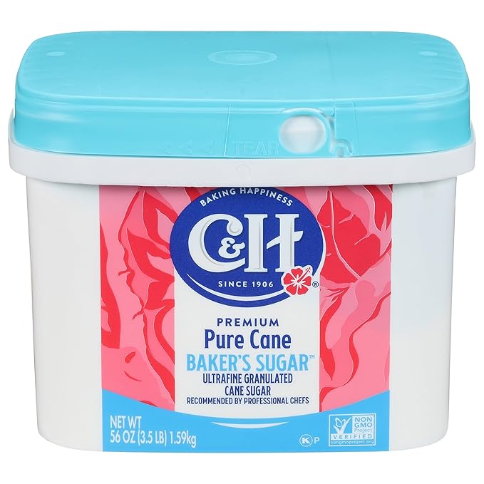 C&H Pure Cane Ultrafine Granulated Baker's Sugar™, 3.5 lb Easy Baking Tub