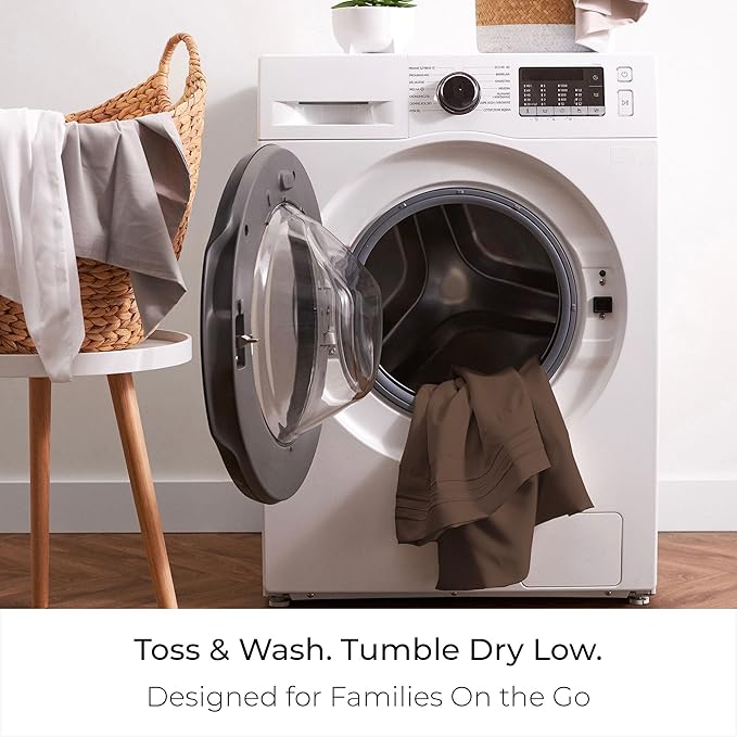 Mellanni Queen Sheets Set - 4 PC Iconic Collection Bedding - Hotel Luxury, Extra Soft, Cooling Bed Sheets - Wrinkle, Fade, Stain Resistant (Queen, Brown)