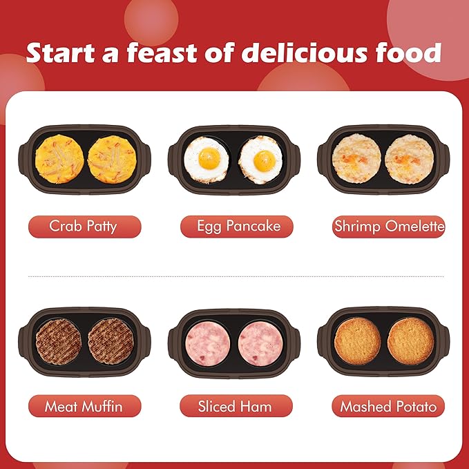 Microwave Egg Cooker, Microwave Egg Poacher | Cooker & Fryer for Breakfast Sandwiches | Maker for 2 Eggs | Dishwasher-Safe & BPA-free, Save Time,Portable for Home,Travel,Gifts