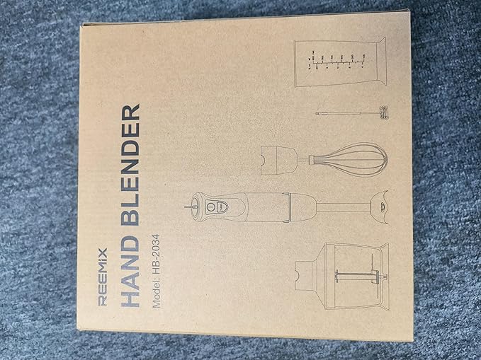 5-in-1 Hand Immersion Blender, 1000W Handheld, Copper Motor Stainless Steel Blade Stick, Mixing Beaker, Food Processor, Whisk, Milk Frother for Smoothies Puree Baby Food (Black)