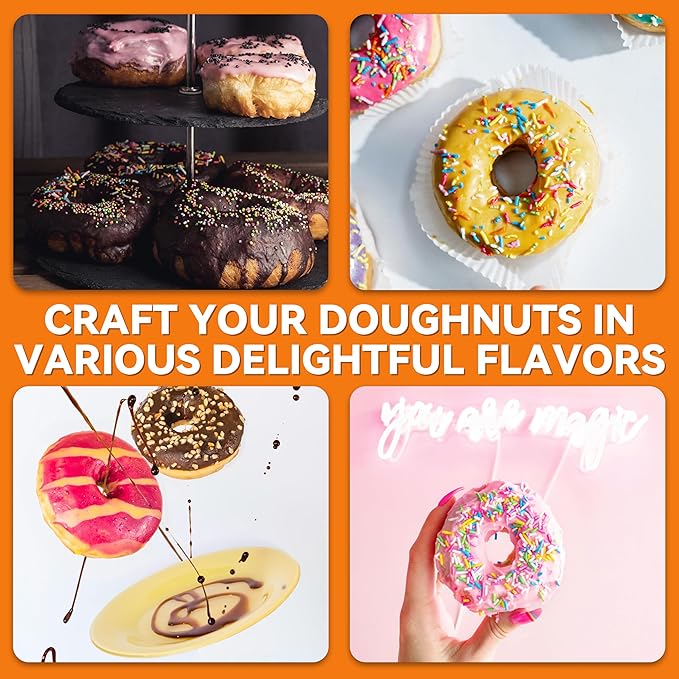 Baker’s Friend Mini Donut Maker Machine for Home, 6 x 3'' Mini Doughnut Maker Machine, Donut Maker for Kids, Maquina Para Hacer Donas, Donut Baking Pan, Donut Party, Aqua