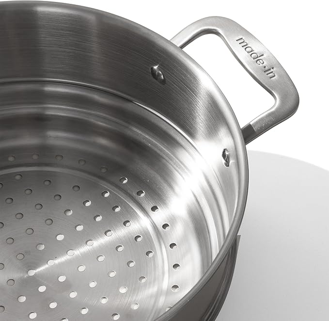 Made In Cookware - 10" Stainless Steel Steamer Insert - Pot Strainer - 8 Quart Compatible