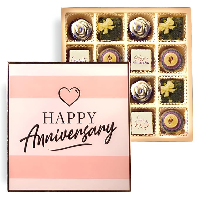 Laumière Gourmet Fruits - Superfood Parfait Collection [Happy Anniversary Edition] - Square (16 Pcs) - Healthy Gift Basket - Dried Fruit Gift Basket - No Added Sugar - Gluten Free