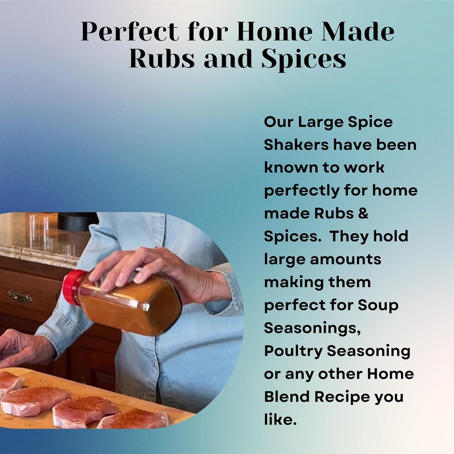 JARMING COLLECTIONS 16 oz Glass French Square Spice Jars with Shaker Lids - Elegant Design for Food Storage and Kitchen Organization - Enhance Your Spice Storage – Made in USA