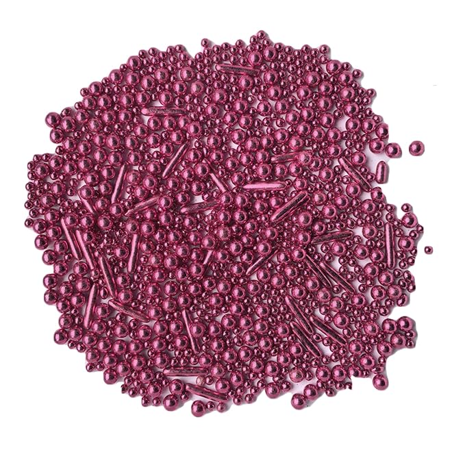 Sprinkles Pink Pearl Sugar Candy Mix Size Baking Cake Decorations Cupcake Toppers Celebrations Shaker Jar Wedding Shower Party (120g/4.2oz）