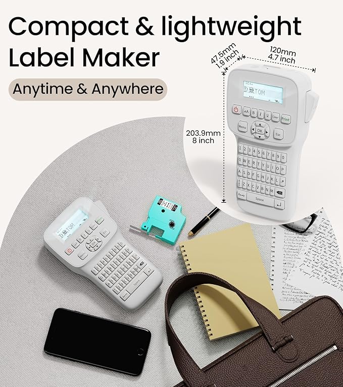 Label Maker Machine with-Tape, Handheld Rechargeable Label Maker with Keyboard, Simple Portable Labeler Machine with Backlit Screen, Labeling Machine for School Home Storage Office Organizing