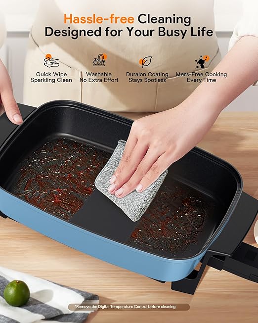 Nuwave Medley XL Digital Electric Skillet, Family Size Griddle w/Glass Lid, 2025 New & Improved Precision Heating, 100°-425°F, PFAS Free G11 Nonstick Ceramic Coating, Portable Hot Plate, 7qt Capacity