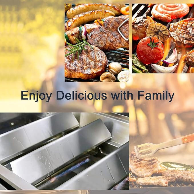 Criditpid Grill Replacement Parts for Weber Spirit I/II 200 with Front Control, Stainless Steel 7635 Flavorizer Bars, 69785 Burners & 7637 Grid Grates for Weber Spirit E210, E220, S210, S220 Grills.