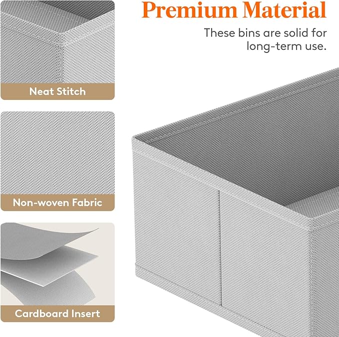 Lifewit Underwear Drawer Organizer for Closet 8 Pack, 3 Sizes Dresser Organizer Dividers, Deep Fabric Foldable Drawer Storage Organizer Bins for Clothes, Sock, Bra, Lingerie, Undies