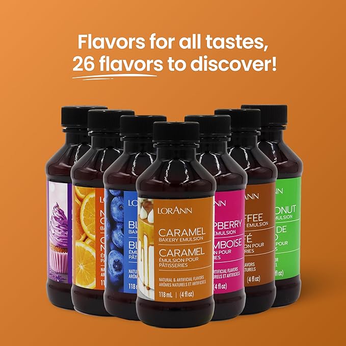Lorann Oils Caramel Bakery Emulsion: Rich Caramel, Perfect for Boosting Sweet Caramel Notes in Cakes, Cookies & Desserts, Gluten-Free, Keto-Friendly, Caramel Extract Substitute Essential
