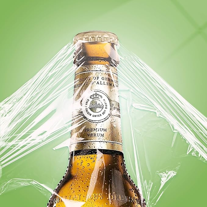 KAMMAK Plastic Wrap with Slide Cutter - 4 Pack 12 inch Clear Cling Film, 300 Square FT Roll - BPA Free, Microwave Safe, Quick Cut Kitchen Wrap