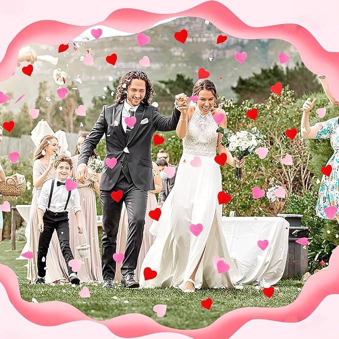 MARFOREVER Valentine's Day Heart Paper Confetti, Red Heart Tissue Decorations Valentine Party Scatter Table Confetti Sprinkles Hearts for Balloons Wedding Birthday Festival Supplies
