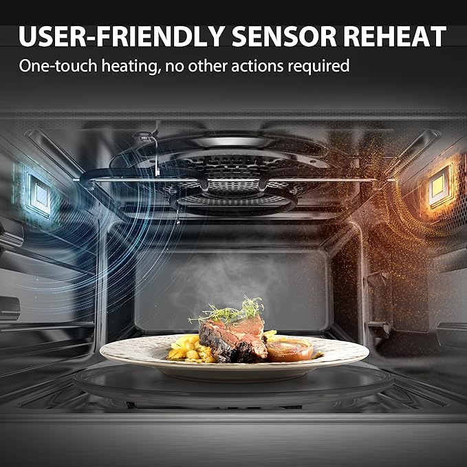 TOSHIBA ML2-STC13SAIT(SS) Air Fryer Combo Countertop Microwave Ovenwith 2.4-Inch Color Screen, Origin Inverter Technology, Smart Sensor, Compatible with Alexa, 1100W, 1.3 Cu.Ft, Silver