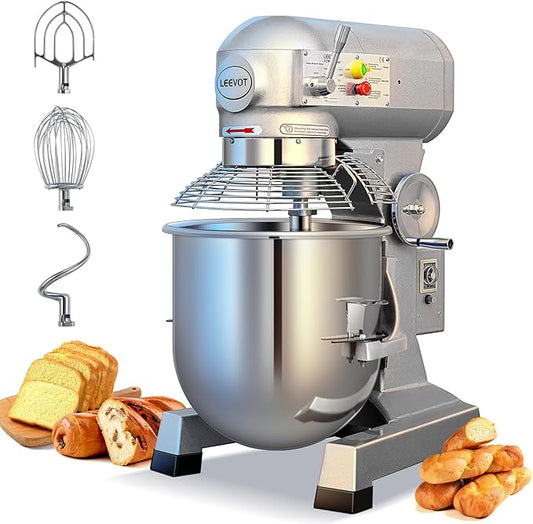 Commercial Food Mixer 30Qt,1250W Commercial mixer 3-Speed Adjustable with Timing Function,Industrial Dough Mixer with Stainless Steel Bowl for Bakery Pizzeria (Upgrade)