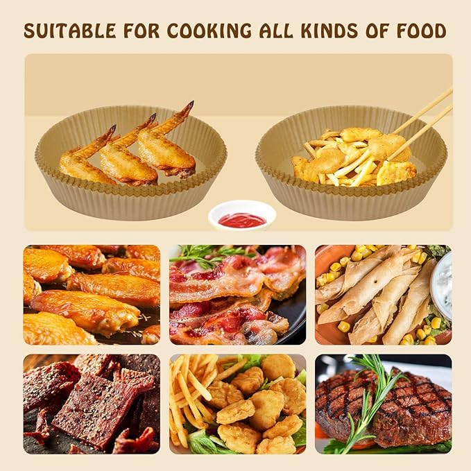 200 Pcs Air Fryer Liners - Disposable Parchment Paper Sheets for Ninja Air Fryer AF101 & AF150 XL