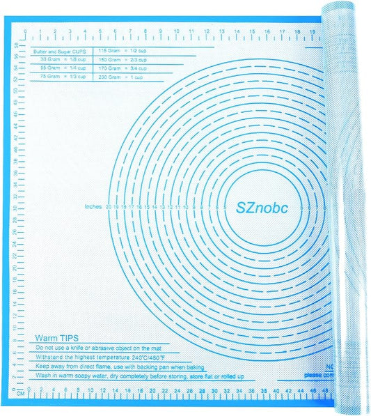Silicone Pastry Mat 34'' By 26'' Extra Large Baking Mat with Measurements for Dough Rolling, Kneading Board, Kitchen Counter Mats for Dough, Pastry, Fondant, Pie Crust, Cookies, Bread, Pasta, Pizza