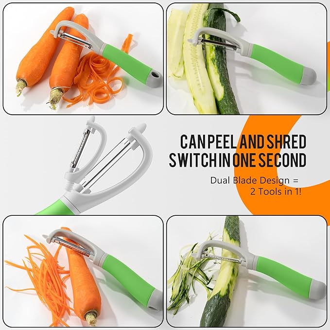 Li&Zhao Vegetable Peelers - Potato Peelers Fruit Peeler Veggie Peeler Carrot Peeler Apple Peeler Garlic Peeler kitchen tools Corn Peeler(2 Blades)