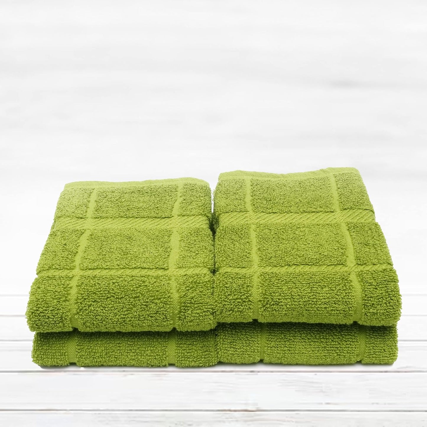 100% Cotton Terry Dish Towels, 4 Pack Plain, 16 x26 Inches, Super Soft and Absorbent Kitchen Towels, Perfect for Kitchen Cleaning and Dish Washing | Green