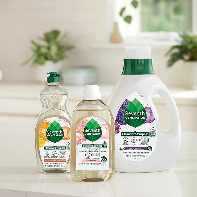 Seventh Generation Dish Liquid Soap Clementine Zest Lemongrass Pack of 6 Dishwashing Soap Liquid Soap 19 oz