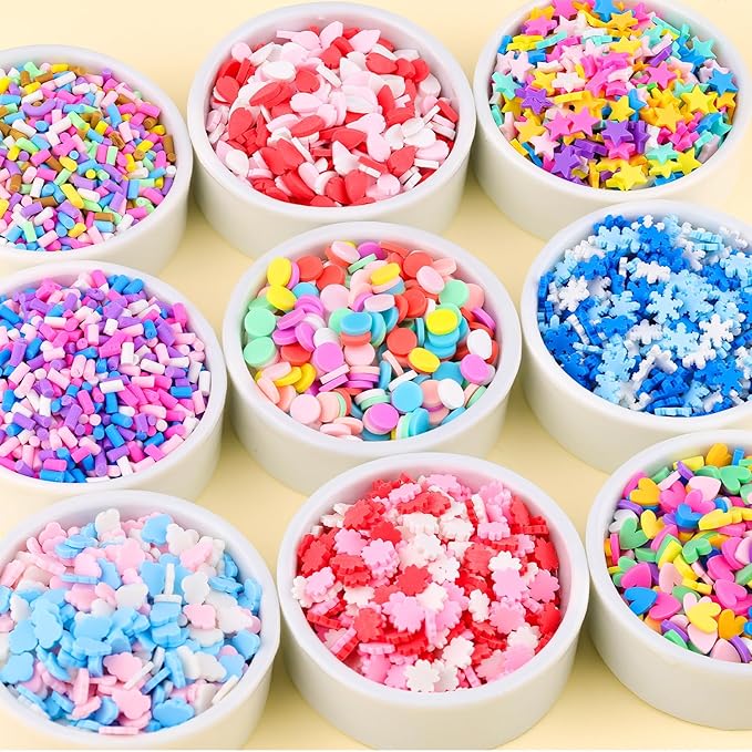 24-Grid Slime Mix Ins Non-edible Polymer Clay Slime Add Ins|Fake Sprinkles Kawaii Charms for Nail Art Design,Lip Gloss,Cellphone Decorations Assorted Sprinkle Decoration & Accessories for DIY Crafting