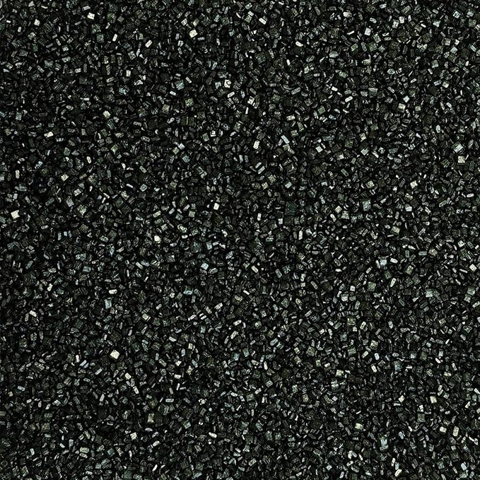 Sentovac Black Sanding Sugar for Baking Edible Sparkling Sugar Sprinkles Coarse Sugar Crystals for Baking Topping Cake Cookie Cupcake Topper Ice Cream Decoration Supplies 3.2 OZ