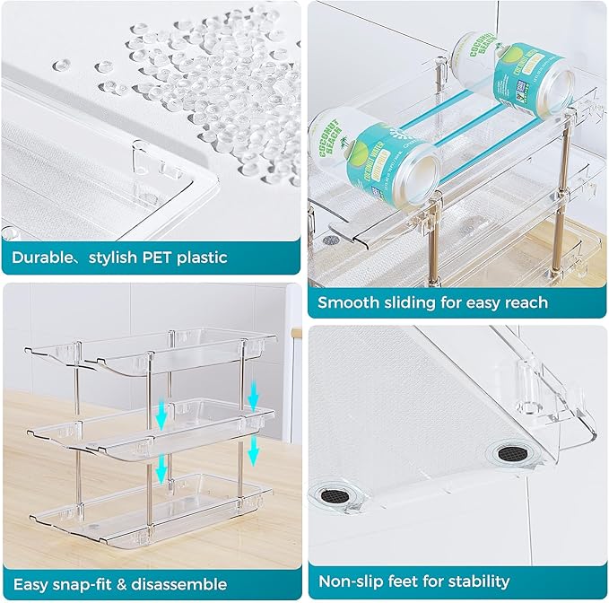 Can Organizer for Pantry, 3 Tiers Can Storage Rack, up to 36 Cans Food Holders for Fridge, Cabinet and Pantry Organization