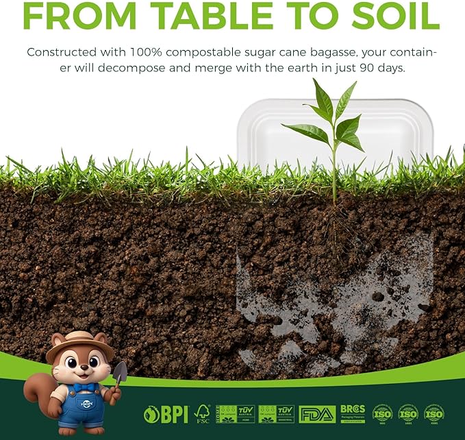 100 Pack 14 Inch Disposable Paper Food Trays for Serving Food, 100% Compostable Heavy-Duty Party Platters, Large Paper Plates for Crawfish Boil Party Supplies, Lobster, Thanksgiving