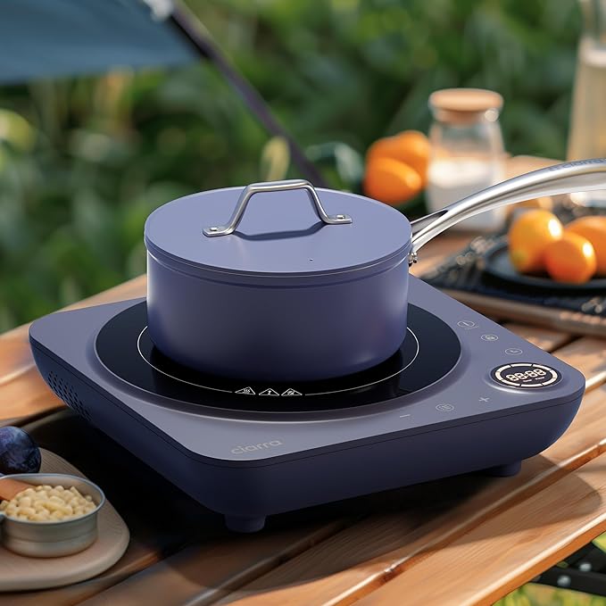 CIARRA CATIH1A-M Portable Induction Cooktop, Slim Single Electric Countertop Burner with Sensor Touch and Digital time, Blue