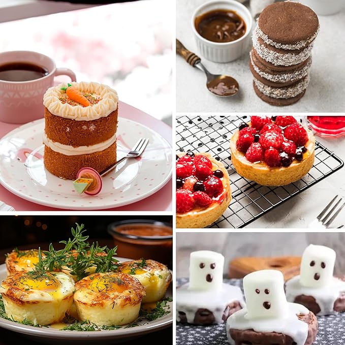 2PCS Muffin Pan, 6 Cup Silicone Cake Moulds for Baking, Silicone Muffin Cases, Non Stick Muffin Tin, Cookies Jelly Mould - BPA Free and Dishwasher Safe