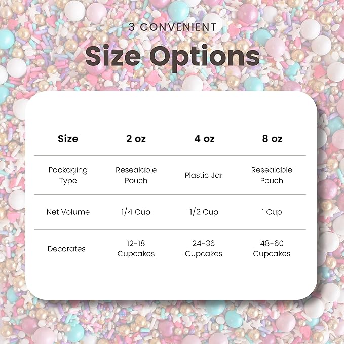 Sprinkle Pop Hey Sugar! Sprinkle Mix| Purple White Pink Aqua Sprinkles Mix with Pink Heart Confetti| Girl Lady Valentines Sprinkles Made in USA for Decorating Cupcakes Cakes Cookies Donuts, 2oz
