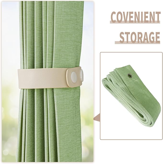 Vatge Curtain for Closet Without Door - Accordion Folding Door Curtain for Doorway, and Open Closet, Hanging Privacy Curtain Wall for Room Separation,1 Panel with Tieback, W52 x L78, Green