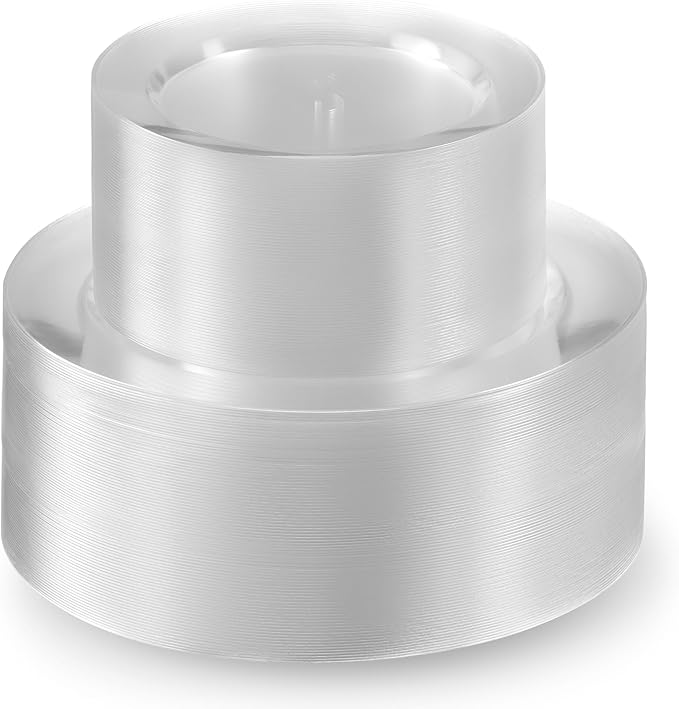 Munfix 100 Clear Plastic Plates Set, 50 Pcs 10 Inch Plastic Dinner Plates and 50 Pcs 7 Inch Plastic Dessert Plates, Elegant Fancy Heavy Duty Disposable Plates for Party, Wedding, Clear