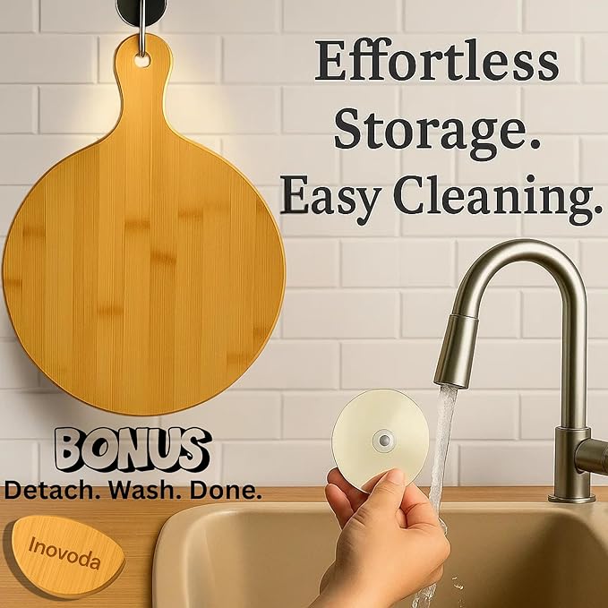 Wood Pizza Cutting Board with Cheese Knife & Pizza Cutter -12” Pizza Board with Handle -Pizza Peel Chopping Board, Decorative Serving Board for Pizza & Charcuterie